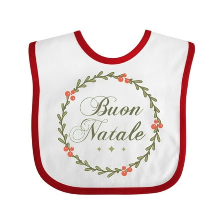 

Inktastic Buon Natale Wreath Gift Baby Boy or Baby Girl Bib