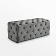thumbnail image 5 of Kara Grey Velvet Bench - Tufted Allover, 5 of 8