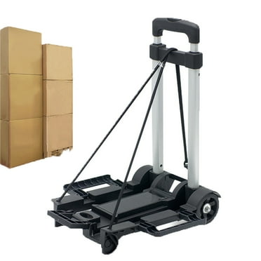 MYJTOPUS Folding Hand Truck, Lightweight Outdoor Hand Pulled Cart with Two Wheeled, Black