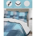 thumbnail image 4 of Teal Blue Twin XL Size Down Alternative Comforter,Lightweight Comforter Quilt Bedding Set with Pillow Shams Modern Oil Painting Abstract Ombre Geometric All Seasons Bed Comforter Duvet Insert 68"x98", 4 of 7