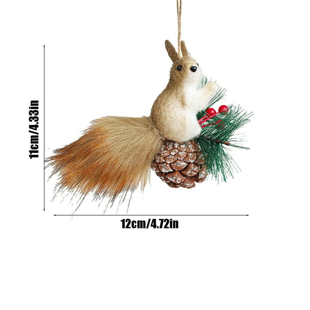 2 Pièces Décorations De Noël Écureuil Mousse Légère