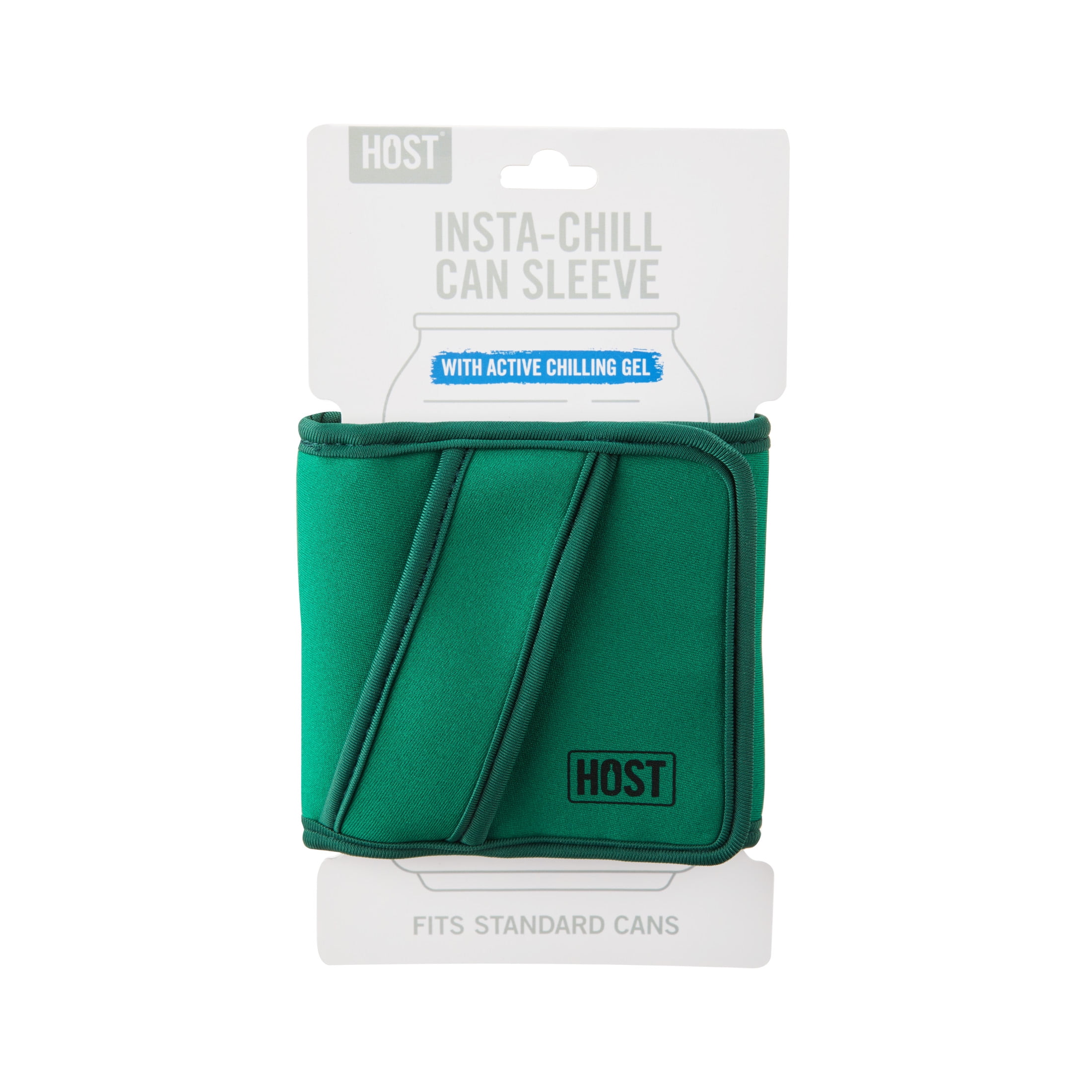 Host Insta-Chill Standard Can Sleeve for Beer, Soda, Juice Cans, Evergreen
