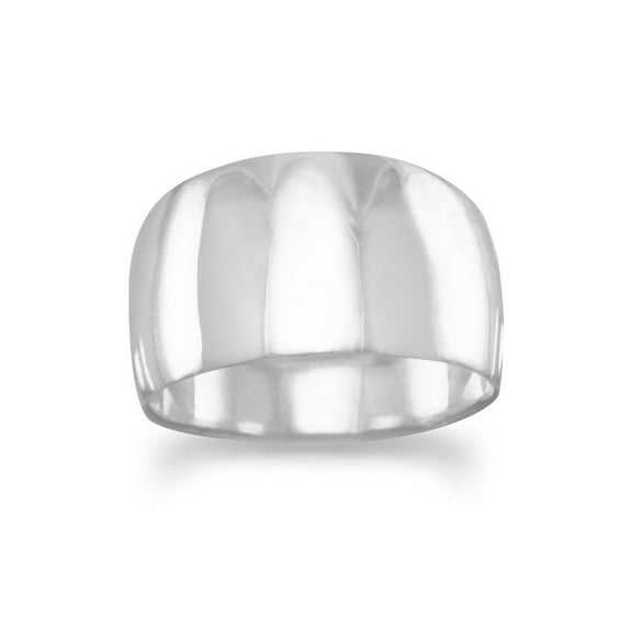 Sterling Silver Wide Tapered Polished Ring Band Is Graduated To 12mm - Size 6