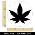 thumbnail image 2 of Marijuana Leaf Solid Self-Inking Rubber Stamp Ink Stamper - Yellow Ink - Small 3/4 Inch, 2 of 7