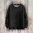 thumbnail image 2 of WTOBBY Women's Solid Color Crewneck Knit Sweater Top, Long Sleeve Pullover Sweater, Casual Comfortable Fall Fashion Sweatshirt for Daily,Black L, 2 of 5