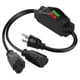 thumbnail image 1 of Black Extension Cord Y Splitter With Switched Plug, 1.8ft Us Plug, 1 of 5