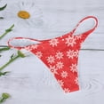 thumbnail image 3 of Women's Sexy Christmas Print Thong Panties Polyester Spandex Comfortable Stretchable Low Waist Lace Hollowed out, 3 of 4