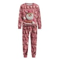 thumbnail image 5 of Family Christmas Pajamas Matching Set Ugly Christmas Sweater Crewneck Long Sleeve Knitted Santa Clause Sweater for Women Man Couples Pink Flannel, 5 of 6