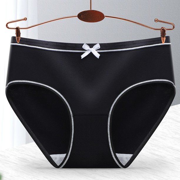Mujer hilo raya algodón inferior mediados cintura calzoncillos Gao Jiahui unisex