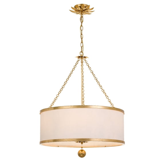 Crystorama Broche 24" Wide Antique Gold Drum Chandelier