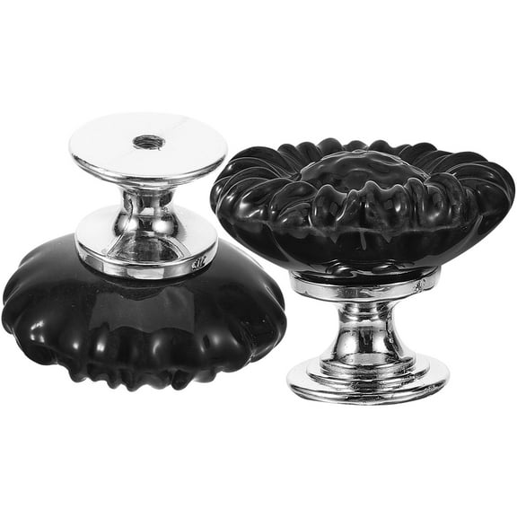 HONMEET Ceramic Zinc Alloy Universal Black Toilet Flush Button Pusher Replacement 2pcs