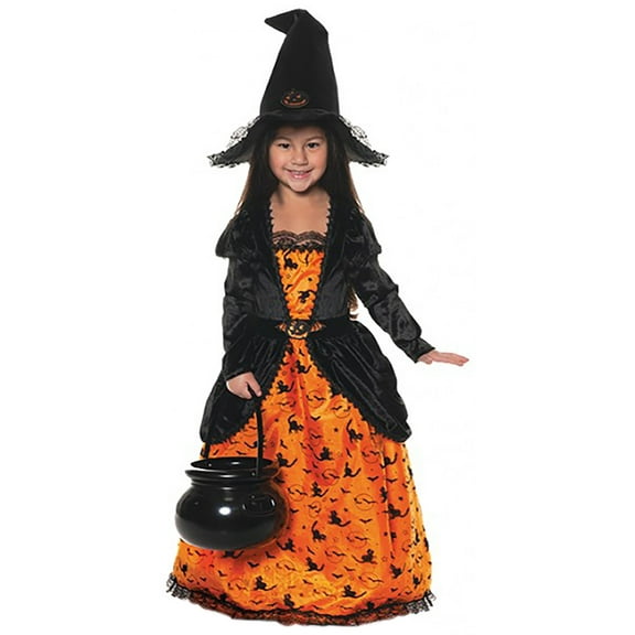 UnderWraps Girls Pumpkin Princess Witch Costume Medium 6-8