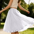 thumbnail image 5 of Ygbgbb Women’s Fluffy Tulle Skirts Flowy High Waist A-Line Skirt Pleated Mesh Skirts Lightweight Summer Casual Skirt for Party & Daily Wear White Free Size, 5 of 7