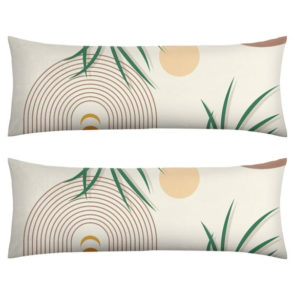 Boho Long Body Pillow Cover – Soft & Breathable Ethnic Fabric, Hidden Zipper, 20"x54", Stylish Abstract Tribal Print – Gift for Side Sleepers, Pregnancy, Home Decor