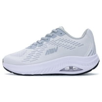 MAFEKE Women Wide Walking Shoes with Arch Support Plantar Fasciitis Tennis Fashion Sneakers Wide Toe Box Orthotic Casual Shoes WhiteGrey Size 8