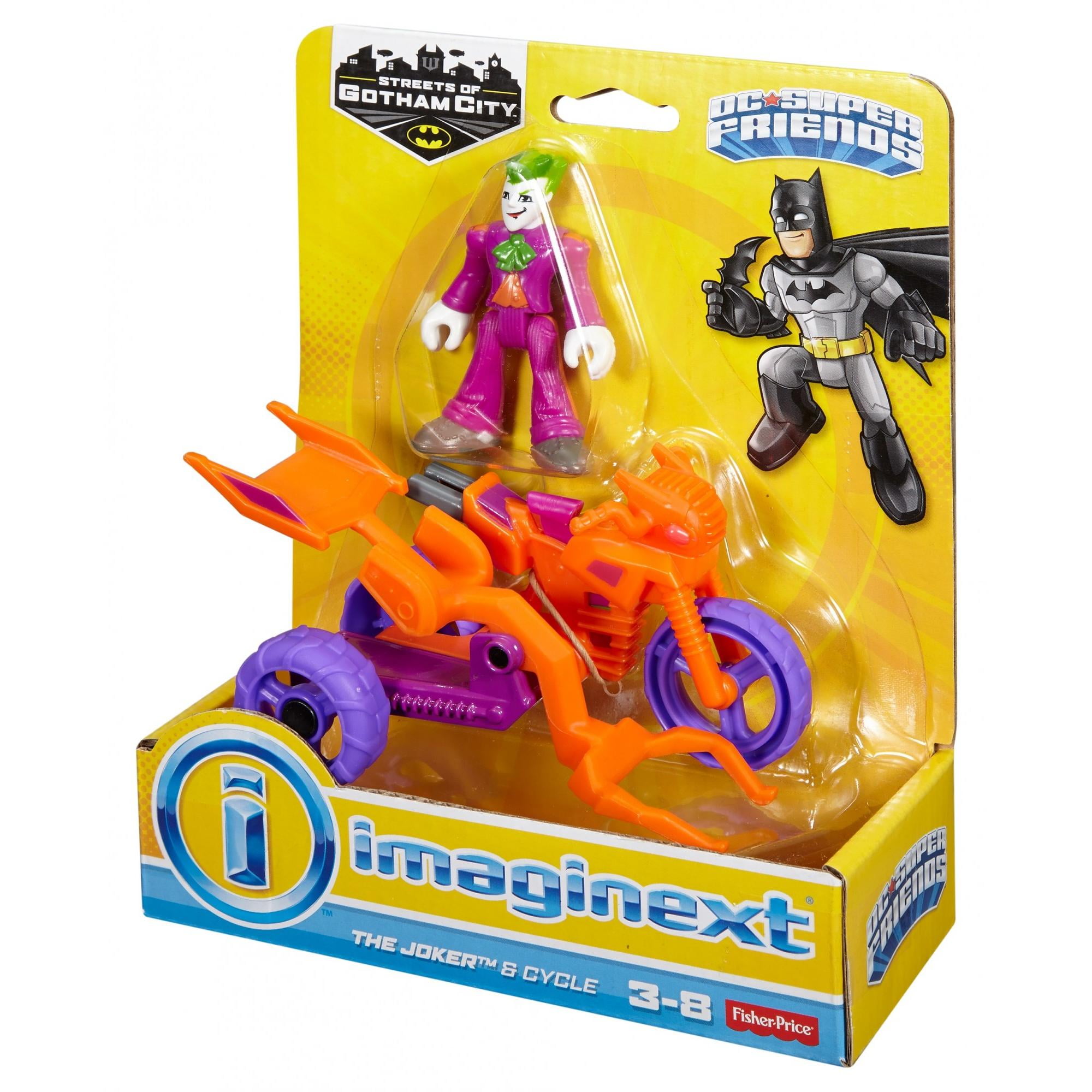 Imaginext 2016 DC Super Friends Streets of Gotham City The Joker & Cycle Set for sale online 