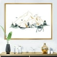 thumbnail image 2 of Designart 'Minimalistic Landscape of Forest Deer and Mountains' Modern Framed Canvas Wall Art Print, 2 of 5