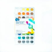 Hello Hobby Watercolor Paint Hexagon Palette, 36 Cakes with Paint Brush, #40097