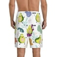 thumbnail image 3 of Naloa Orange Green Avocado Men's Short Pajama Pants, Lounge Comfort Shorts with Elasticized Waistband and Side Pockets - X-Large, 3 of 9