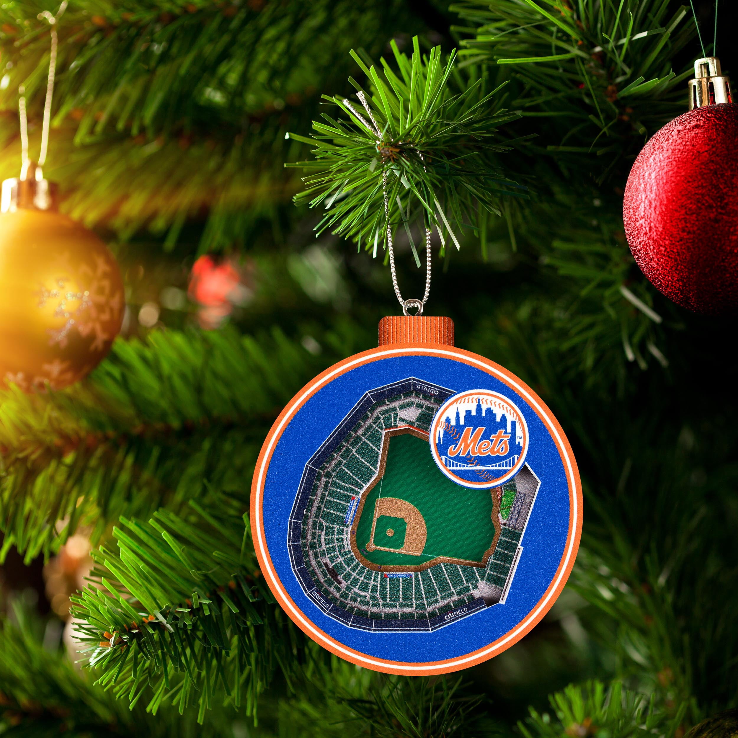 YouTheFan MLB New York Mets 3D StadiumView Ornament