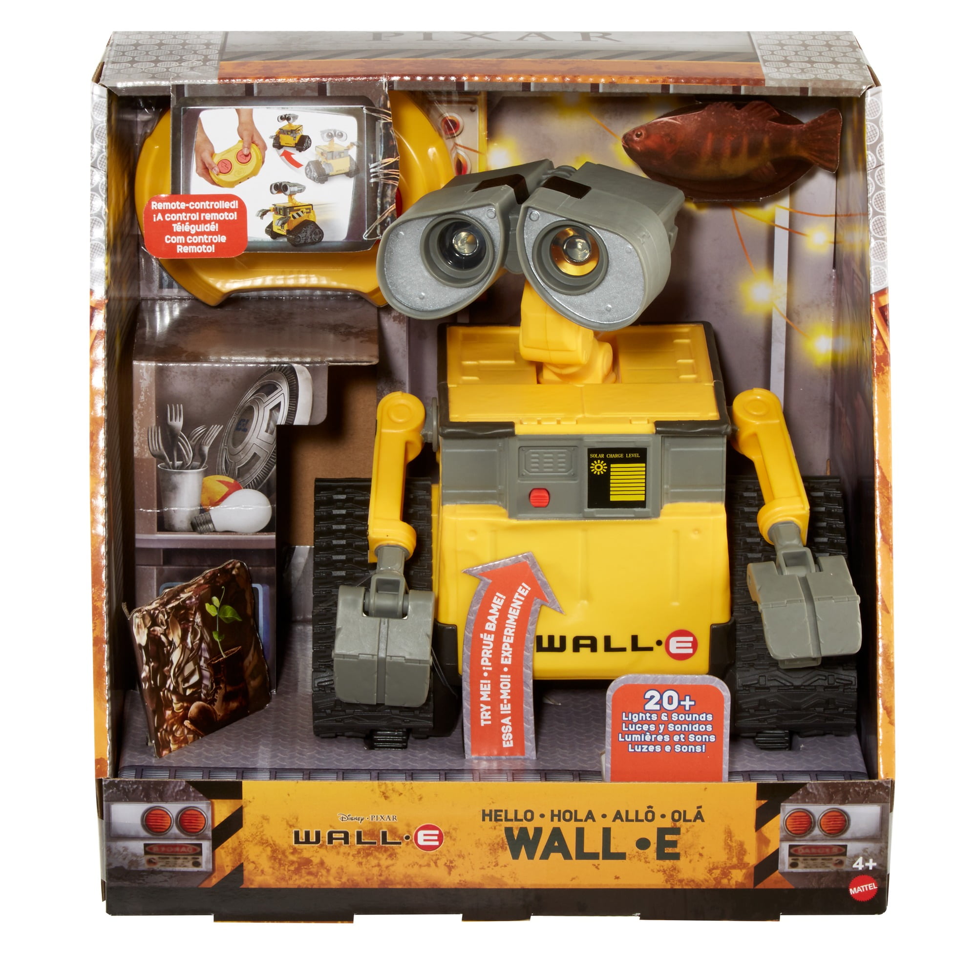 Disney Pixar Wall E Hello Wall E Rc Toy 9 5 In 24 Cm Tall 4 Year Olds Up Walmart Com Walmart Com