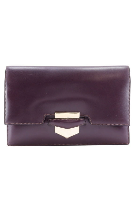 Pre-Owned Hermes HERMES Fako Clutch Bag Box Calf Bordeaux I Flap Women's (Fair)