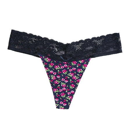 CZHGKM Womens Underwear Seamless Seamless Lace Thongs for Women No Show Thong Underwear Lady Breathable Comfort Panty Soft Cut Undie Red One Size