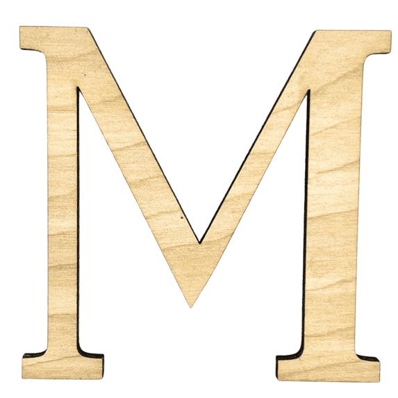 Krafty Supply 16" Tall Greek Wood Letter MU | 1/4" Thick Birch Plywood | Greek Alphabet | Craft Alphabet Letters