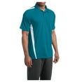 thumbnail image 4 of Mens PosiCharge Micro-Mesh Colorblock Polyester Polo Blue Wake/ White X-Small, 4 of 8