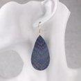 thumbnail image 2 of Fashion Unique Marble Leather Teardrop Earrings for Women Water Drop Jewelry, 2 of 2
