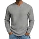 thumbnail image 4 of Ceisia Men's Summer Casual Solid Color V-Neck Long Sleeve Top - Comfortable Daily Outdoor Wear Gift, 4 of 6