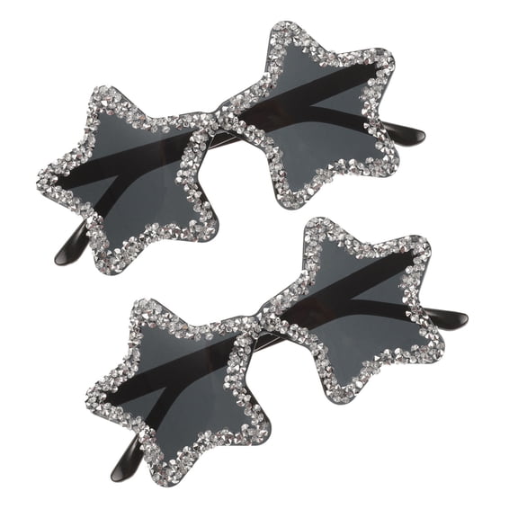 OULII 2-Pack Rhinestone Star Sunglasses with Stylish Rimless Frame for Trendy Party and Festival Eye-Catching Looks