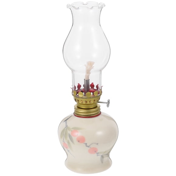Vintage Kerosene Lantern Classic Oil Lamp Rustic Hurricane Lamp Emergency Lighting Clear Kerosene Lamp Table Lamp for Bedroom Living Room