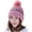 Pink, variant on Womens Cable Knitted Bobble Winter Warm Slouchy Pom Pom Ski Beanie Hat Cap
