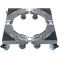 thumbnail image 1 of AMGSH Support de Mini Réfrigérateur Réglable / Base de Machine à Laver Chariot à Roulettes 4x2 Roues Pivotantes Verrouillables 4 Pieds, Base Mobile pour Machine à Laver, Sécheuse et Réfrigérateur (Gris), 1 of 6
