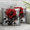 thumbnail image 3 of Creowell Red Rose Black and White Flowers Gothic Art Pillow Covers for Couch Sofa Indoor Outdoor Pillow Case Pillowcase 1PC 12x12in, 3 of 5