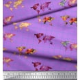 thumbnail image 2 of Soimoi Purple polyester Crepe Fabric Check & World Map Fabric Prints By Yard 42 Inch Wide, 2 of 5