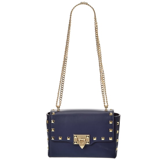 Isabella Rossetti Juliette Studded Leather Shoulder Bag, Blue