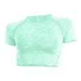 thumbnail image 6 of HXWCHs High Elasticity Compression Fitness Yoga top for Women Solid Color Running Sports Shirt S Green, 6 of 6