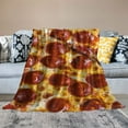 thumbnail image 2 of Nawypu Pizza Blanket Adult Funny Realistic Food Throw Blanket Novelty Gift for Everyone 300 GSM Soft Flannel, 2 of 6
