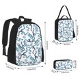 thumbnail image 4 of Naloa Hand Drawn Snake Print Large Capacity Backpack Lunch Bag Pencil Case Combination 3 Piece Set for Student, 4 of 8