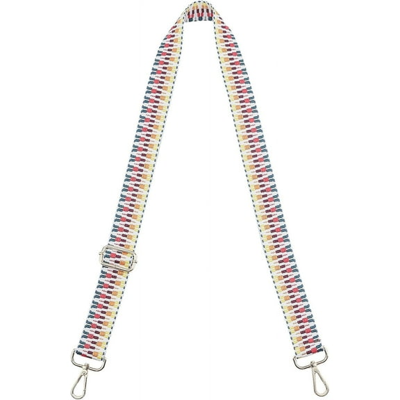 Wide Purse Strap Woven Adjustable Replacement Belt Guitar Style Crossbody Strap Jacquard Handbag Strap Stripe Canvas Bag Shoulder Bag Strap Replacement Accessory(28.3'-50.3" Length) for DIY