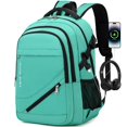 thumbnail image 1 of Mochila FENGDONG para portátil grande de 17,3 pulgadas, impermeable, color verde claro, 1 of 6