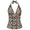 Yellow Leopard Pattern, variant on Hilor Halter Top Swimsuits for Women V Neck Bathing Suit Tops Shirred Tankini Top