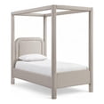thumbnail image 1 of Bowery Hill Contemporary Beige Linen Textured Fabric Upholstered Twin Bed, 1 of 11