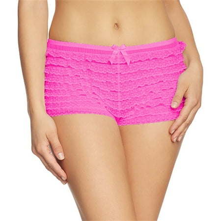 POPLIS Womens Mesh Ruffle Panties Booty Boy Shorts Underwear Frilly Pettipants