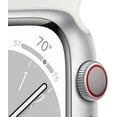thumbnail image 4 of Restored Apple Watch Series 8 GPS + Cellular 45mm Silver Stainless Steel Case with White Sport Band - M/L. Fitness Tracker, Blood Oxygen & ECG Apps, Always-On Retina Display, 4 of 5