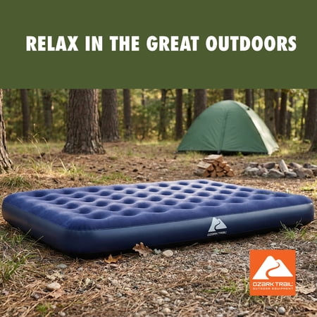 OZARK TRAIL QUEEN AIR MATTRESS, 10 INCH AIR BED, INFLATABLE AIR MATTRESS, BLOW UP MATTRESS WITHOUT PUMP