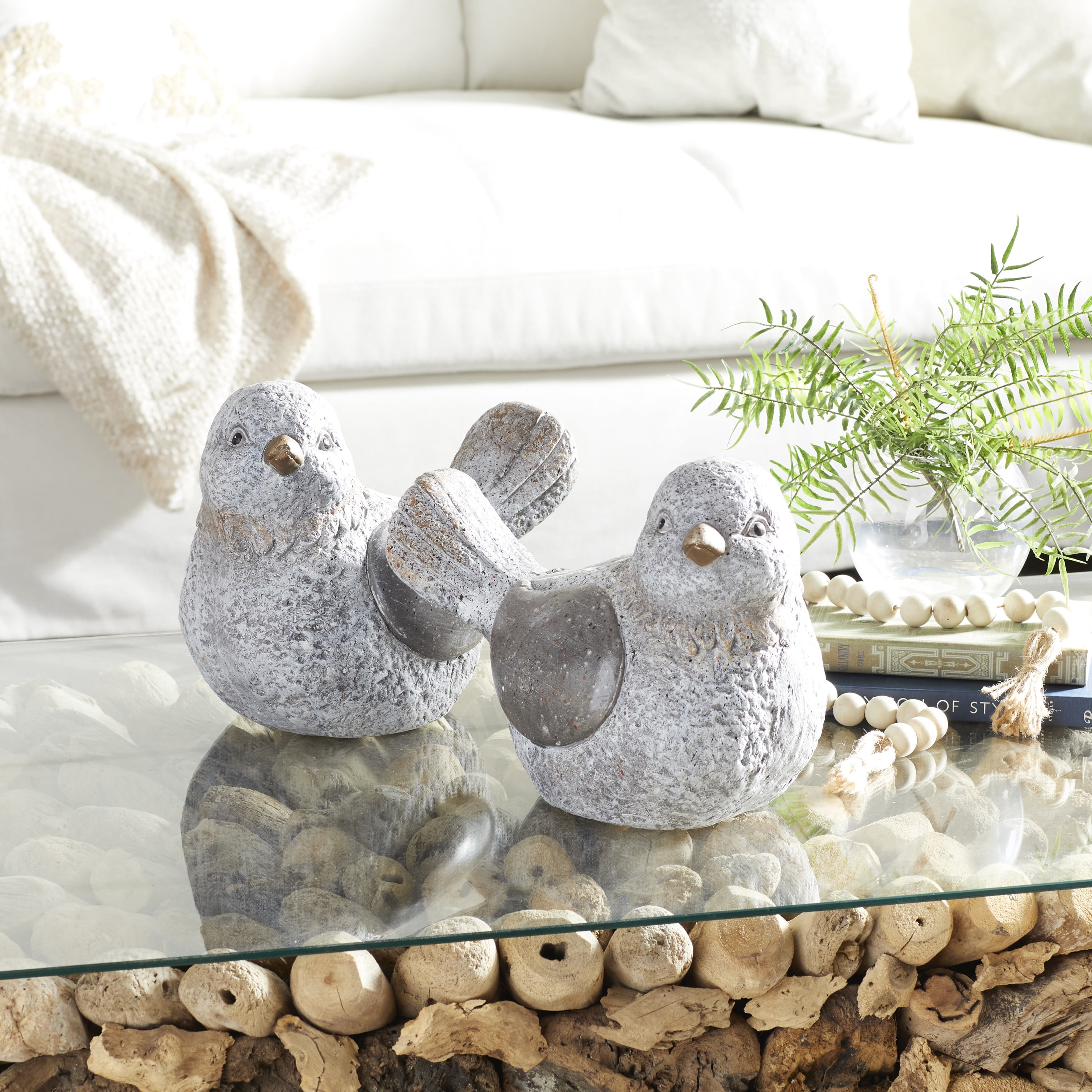 DecMode 10" Indoor Outdoor Bird Garden Sculpture (2 Pack)