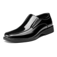 thumbnail image 1 of Mocasines de vestir para hombre Bruno Marc con punta cuadrada, negros, talla 10.5W, 1 of 8
